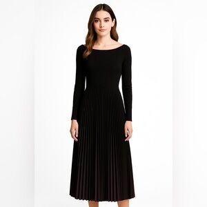 Karl Lagerfeld women's black elegant pleaded long sleeves dress XS/S